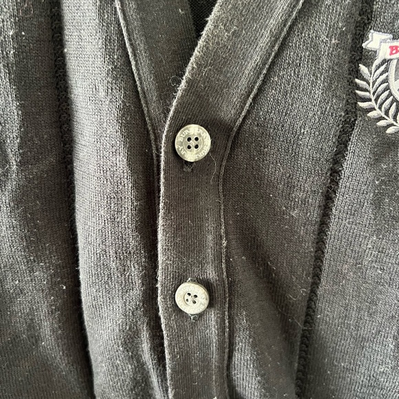 VTG Burberry Golf Made Grey Blue Sleeveless Sweater Vest Extra Fine Merino Wool - Picture 4 of 6